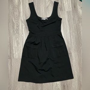 Black soft midi dress